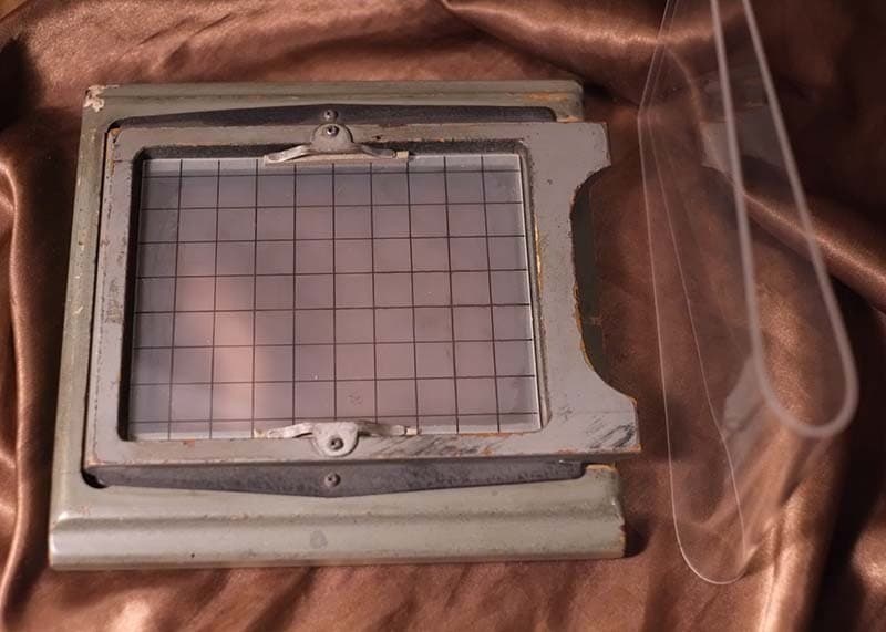 Burke & James 4x5 WOOD Camera Back + New Ground Glass + 4x5 GG protector