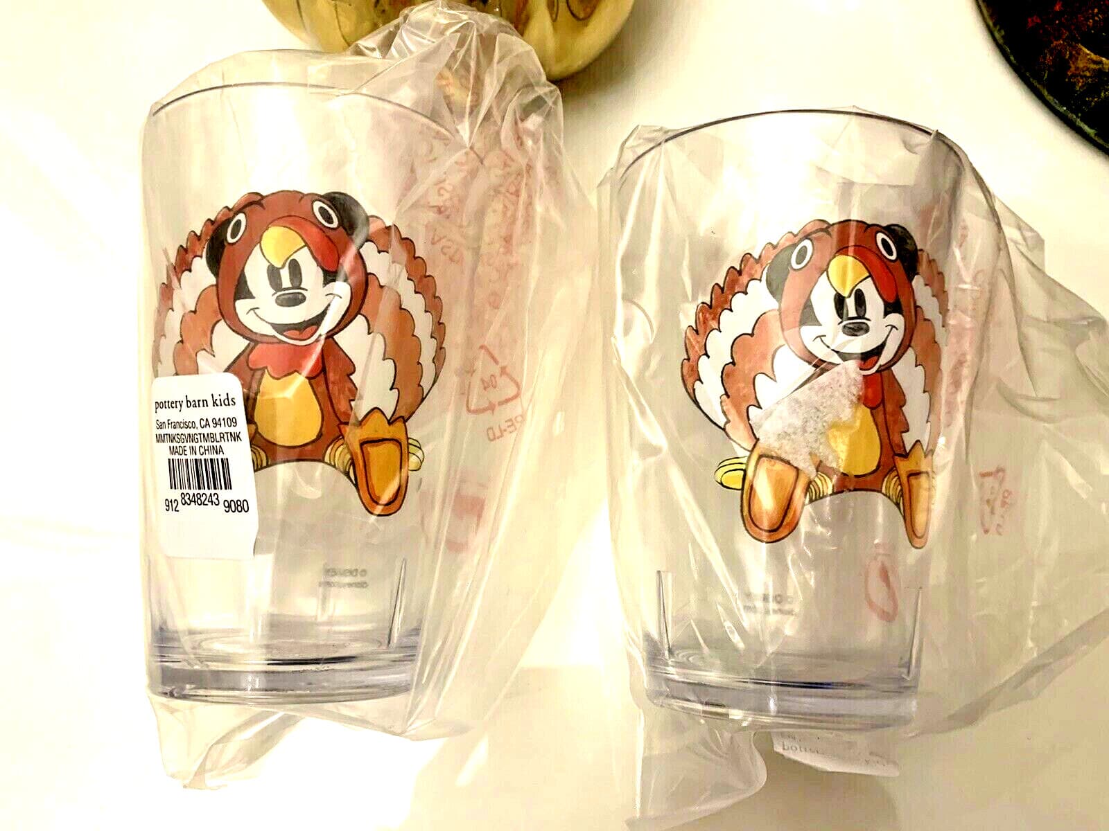 Pottery Barn Disney Mickey Mouse holiday cup Thanksgiving party gift kid SET 2