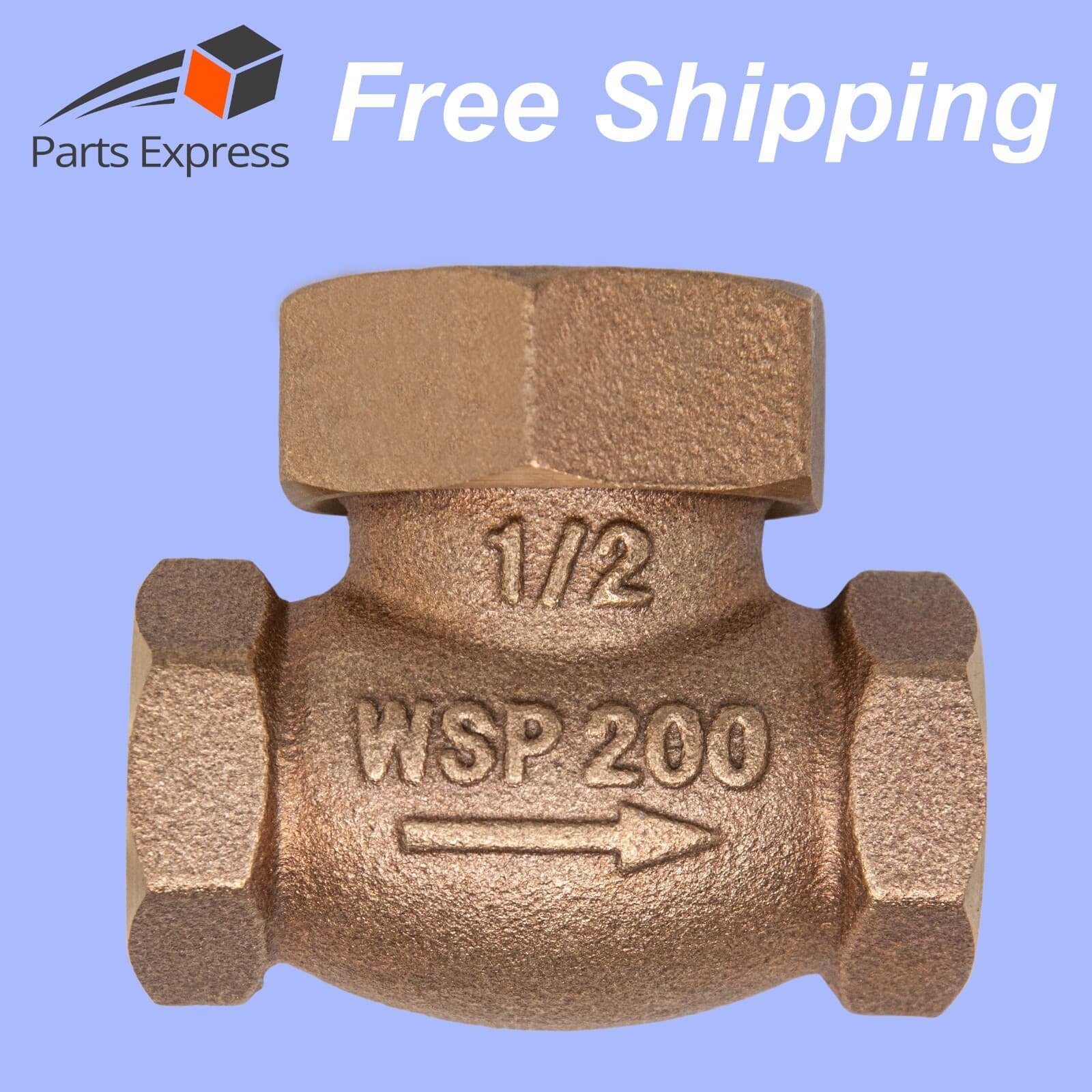 1/2" SPRING CHECK VALVE (BRONZE 200 WSP) W/ PTFE DISC, ASME, #50T