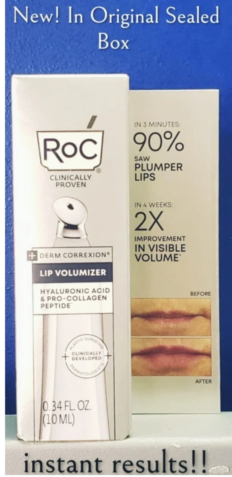 RoC Derm Correxion Lip Volumizer New Original Box Clinically Tested Results New