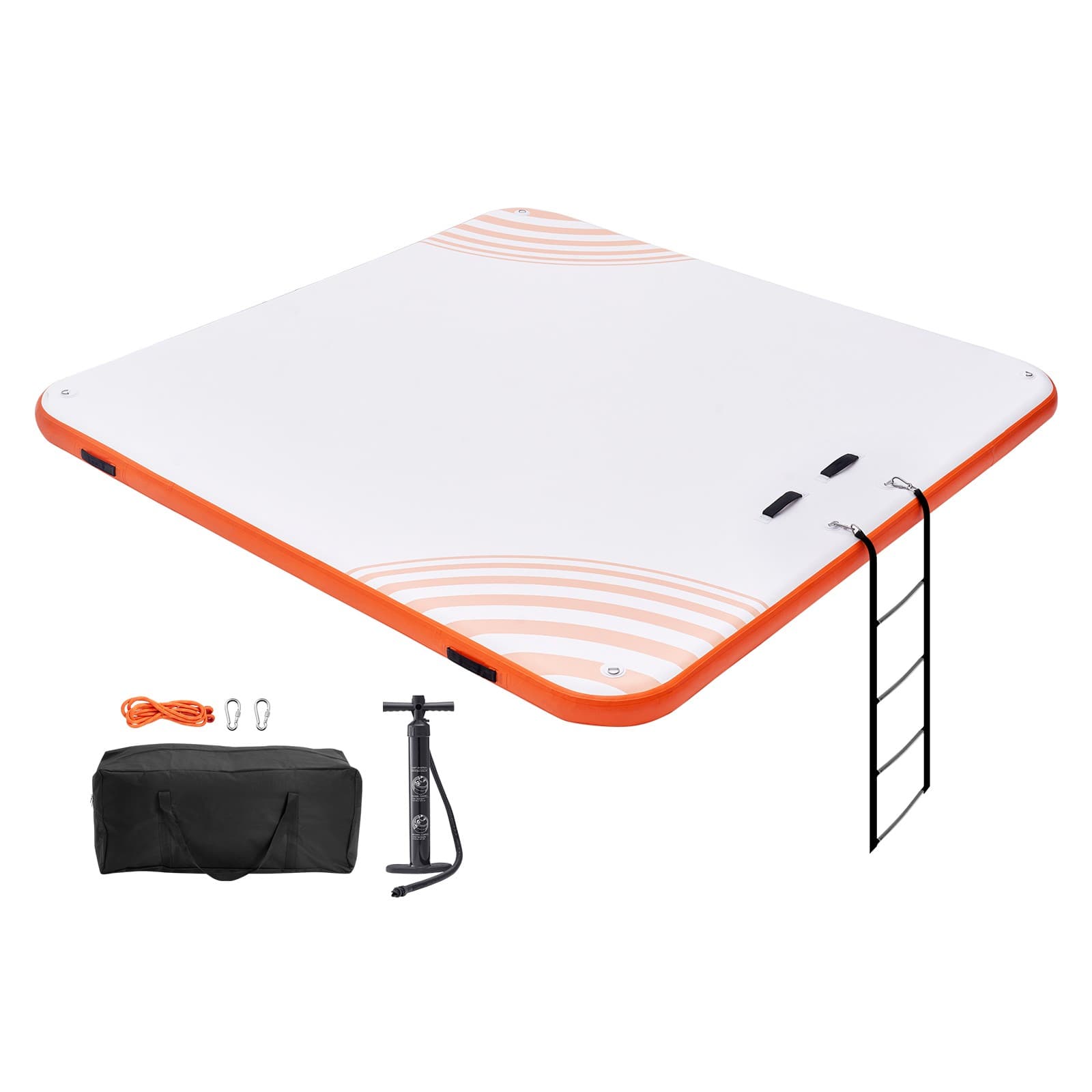 Uimoso Inflatable Floating Dock 7x7FT Inflatable Dock Platform Mat with Ladder
