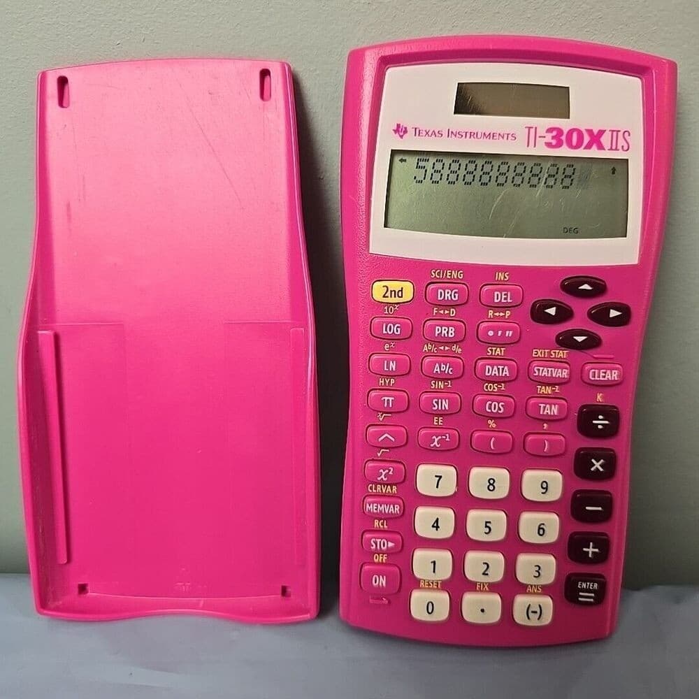 Texas Instruments Ti-30x IIS Solar Scientific Calculator W/ Cover TI30XIIS PINK