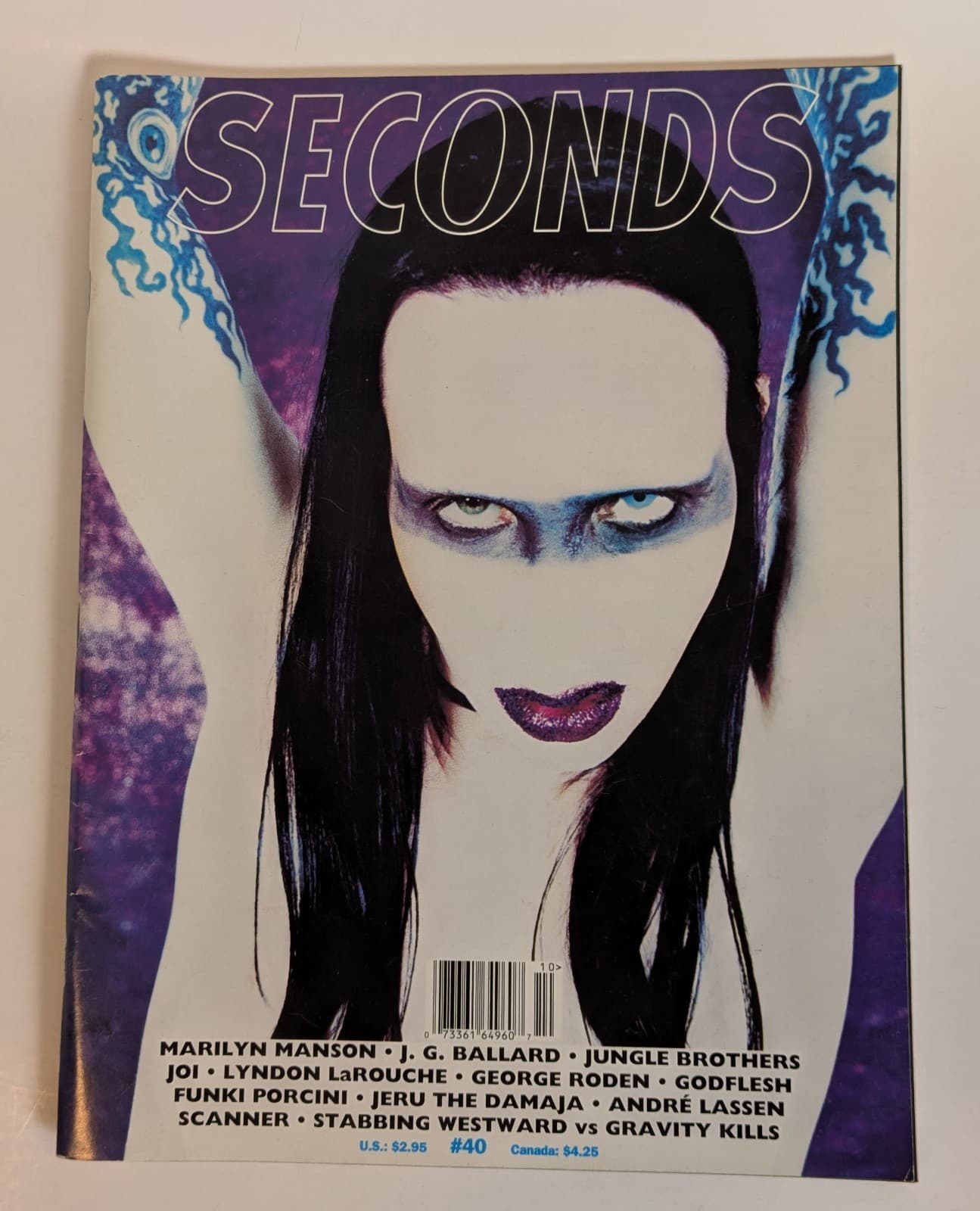 Seconds Magazine issue #40 Marilyn Manson cover w/ Godflesh, J.G. Ballard 1996