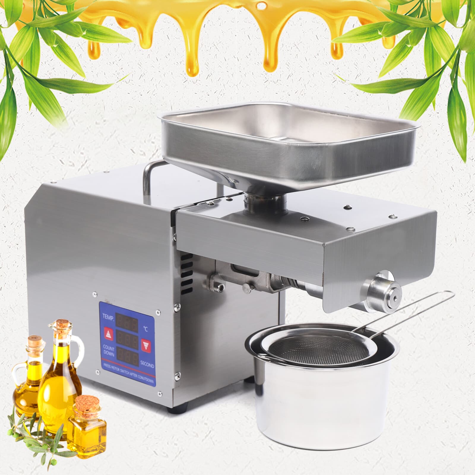 Automatic Commercial Stainless Steel Oil Press Machine Extractor NEW USA