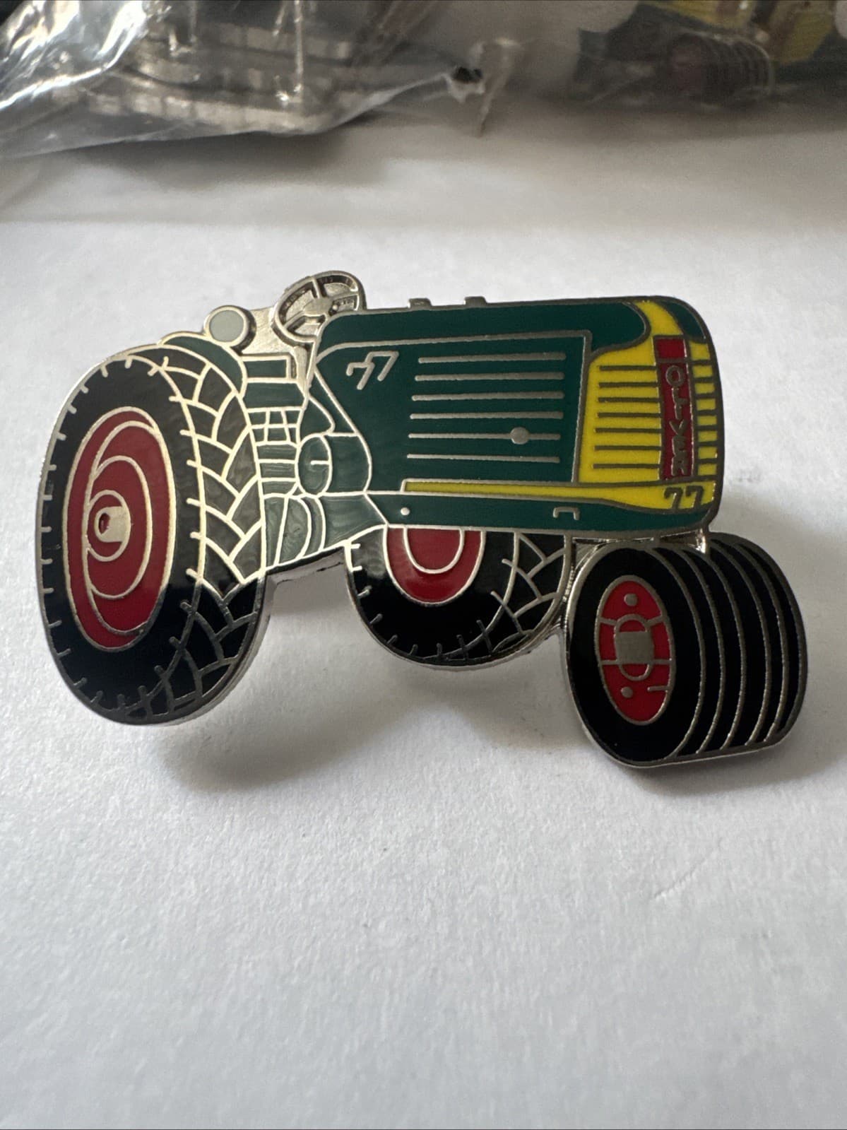 Oliver 77 Farm Tractor Hat Lapel Pin Great Color Collectible Fast Free Shipping