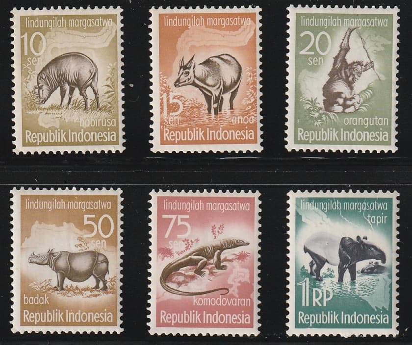 Indonesia 1959 Sc # 473-78 Animals MNH OG