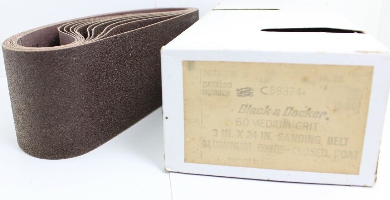 Black & Decker 58374 3" X 24" Sanding Belts 60 Grit (Box of 10) NOS