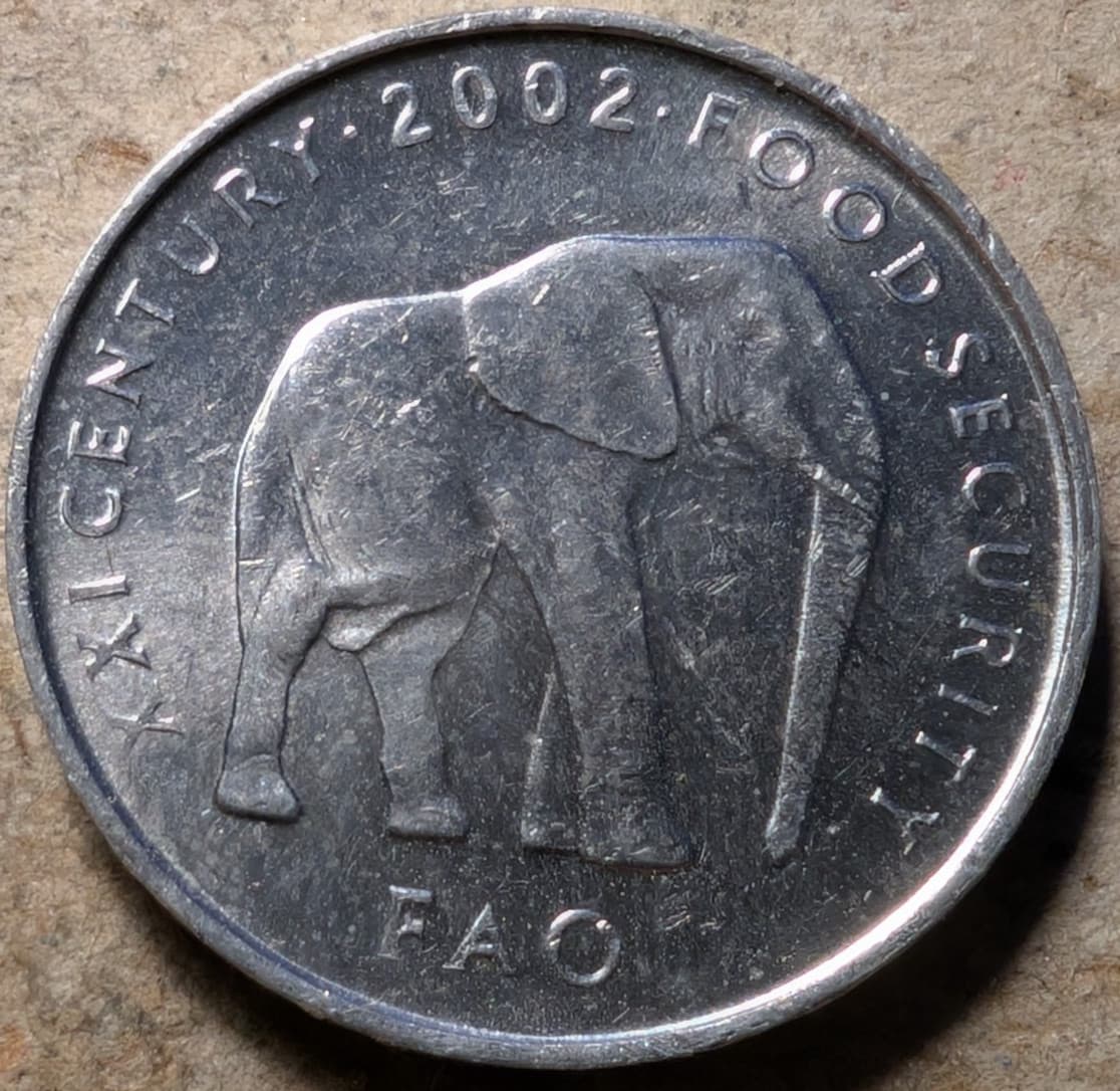 Somalia 5 Shilling Scellini 2002 FAO Elephant