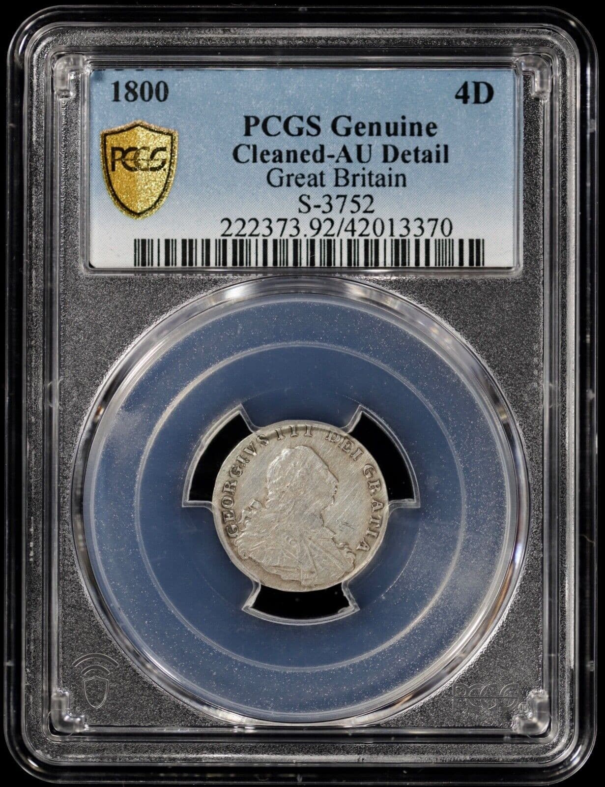 1800 George III Great Britain Silver Maundy 4 Pence Groat 4D PCGS AU Detail 3752