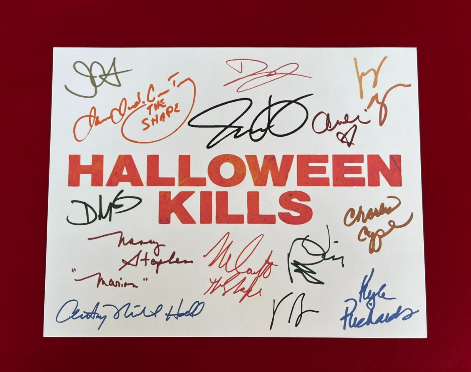 Halloween Kills Title Card Signed- 8.5x11- Autograph Reprints- Michael Myers
