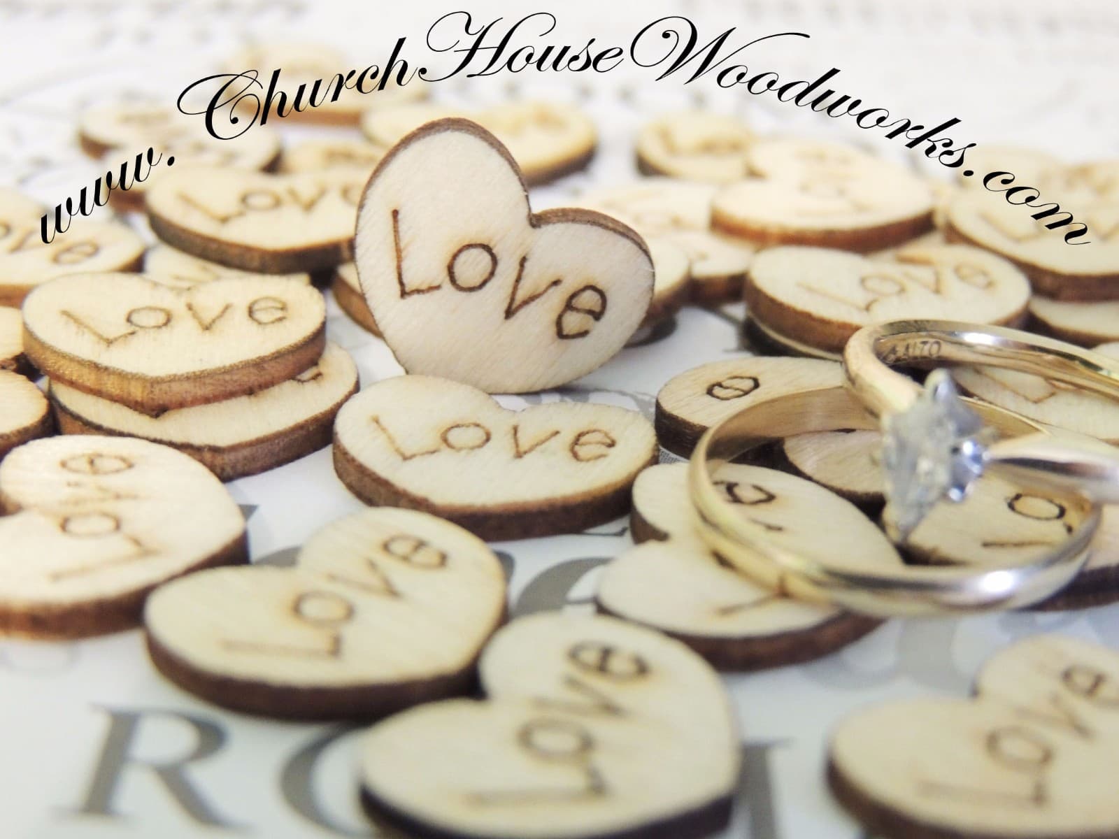100 Wooden Love Hearts - embellishments, crafts, confetti, scrapbook, USA Seller