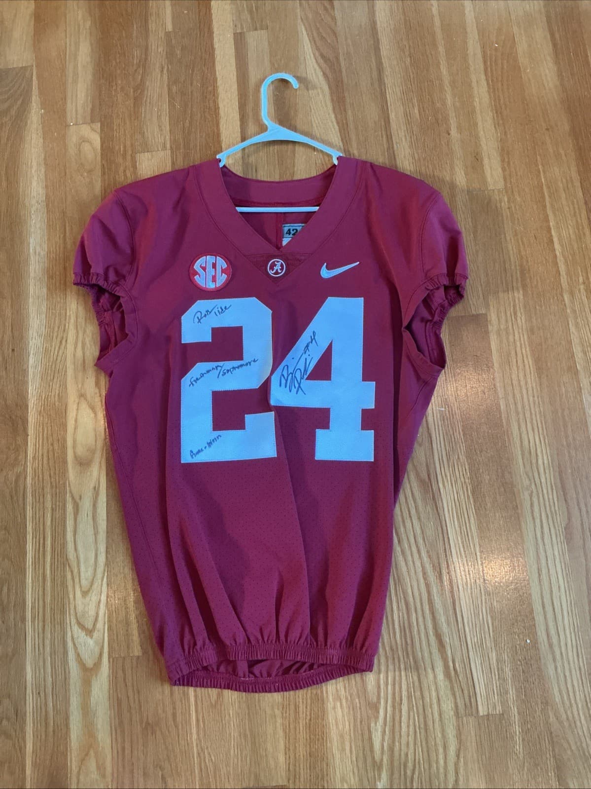 Brian Robinson Game Issued Used University Of Alabama Signed Inscribed 24 Jersey