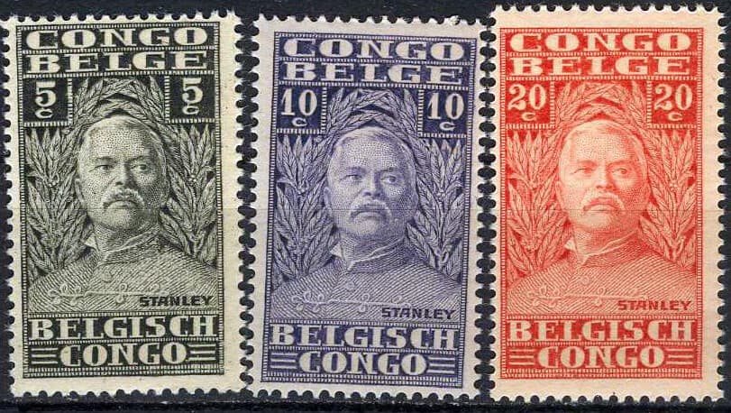 Belgian Congo 1926 Dr. Henry Morgan Stanley MNH (SC# 115-117)