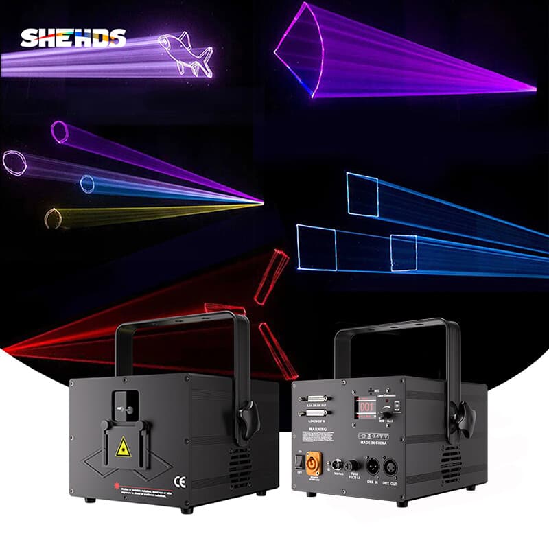 New Version 3W 3D Animation RGB Full Color ILDA Projector Laser Light APP DMX