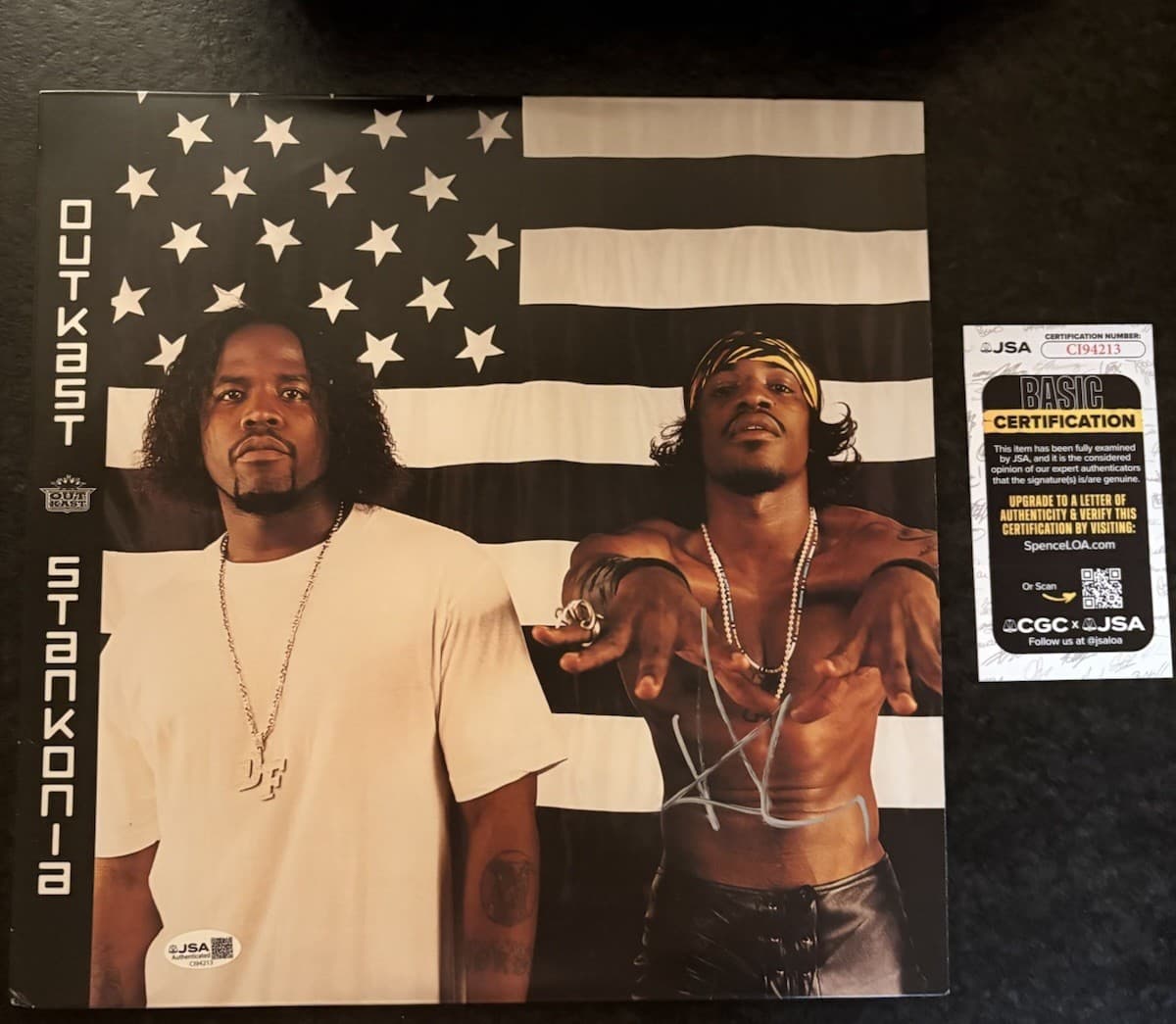 ANDRE 3000 SIGNED AUTOGRAPH STANKTOPIA OUTKAST SIGNED AUTOGRAPH LP VINYL JSACOA