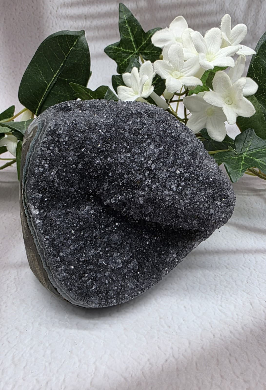 Black Amethyst Geode Uruguay Amethyst Cut Base Amethyst Crystal Druzy