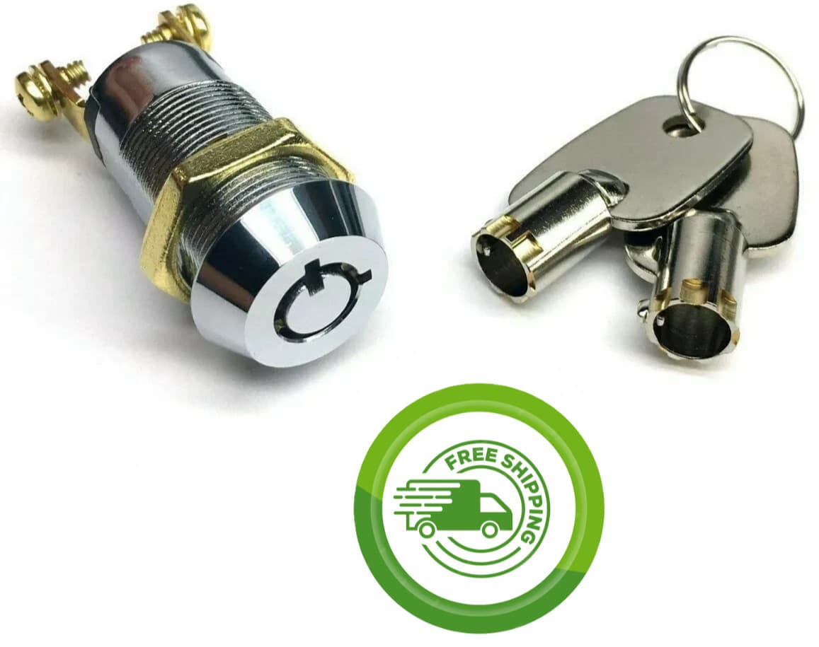 On/Off Key Switch Lock w/Two Alike Keys - Removable in On or Off - 30-10078 NEW!