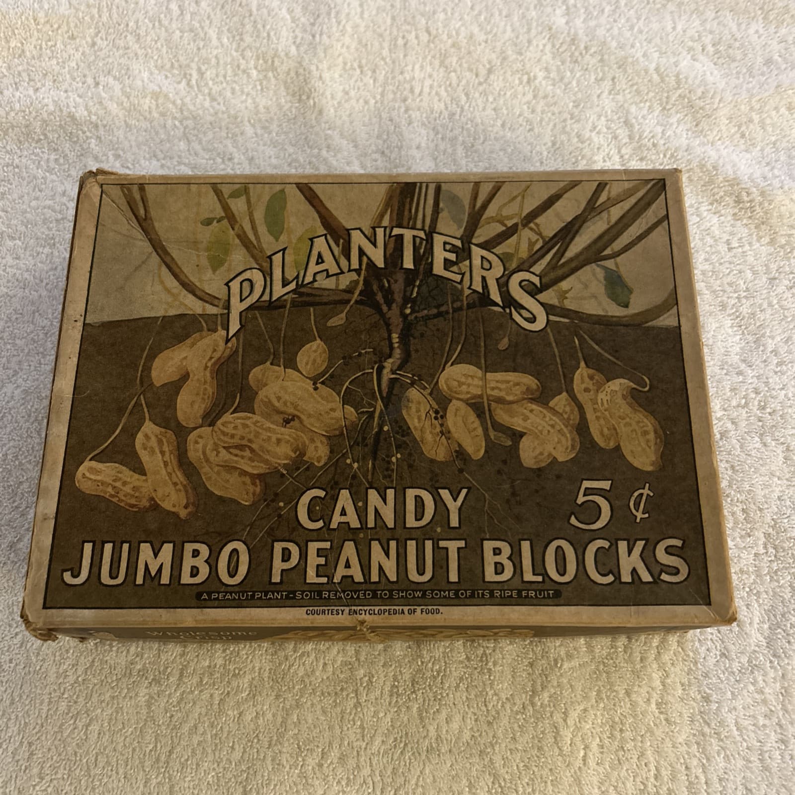 Very Early Planters Peanuts Mr Peanut Cardboard Box