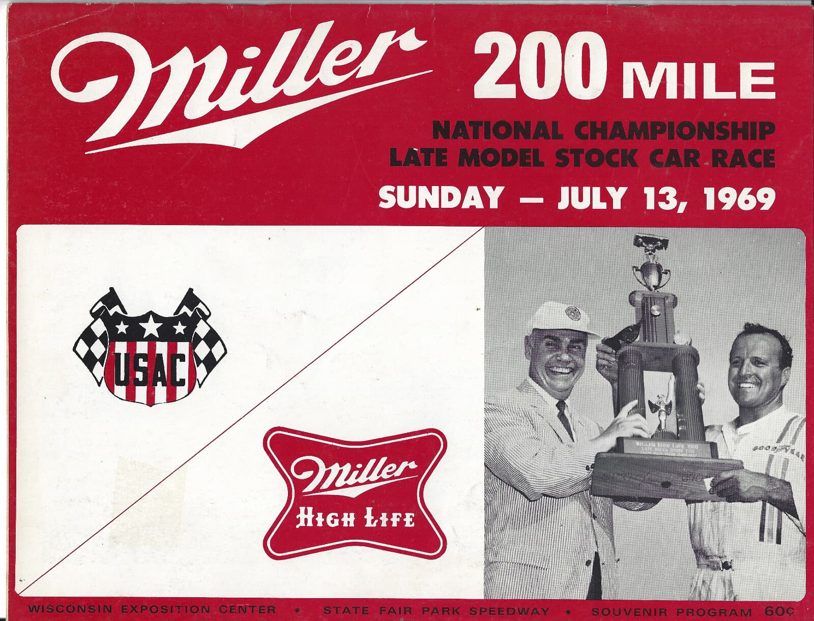 1969 Miller High Life 200 National Championship Race Program Milwaukee