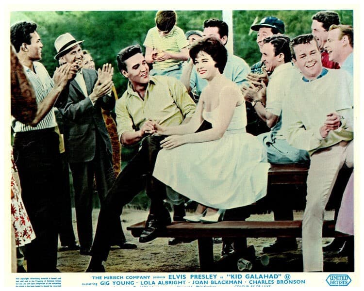 Kid Galahad Original Lobby Card 1962 Elvis Presley sings to Joan Blackman