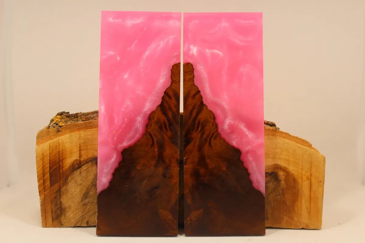 HYBRID STABILIZED MAPLE PINK CUSTOM COMPOSITE KNIFE HANDLE MATERIAL (7853)