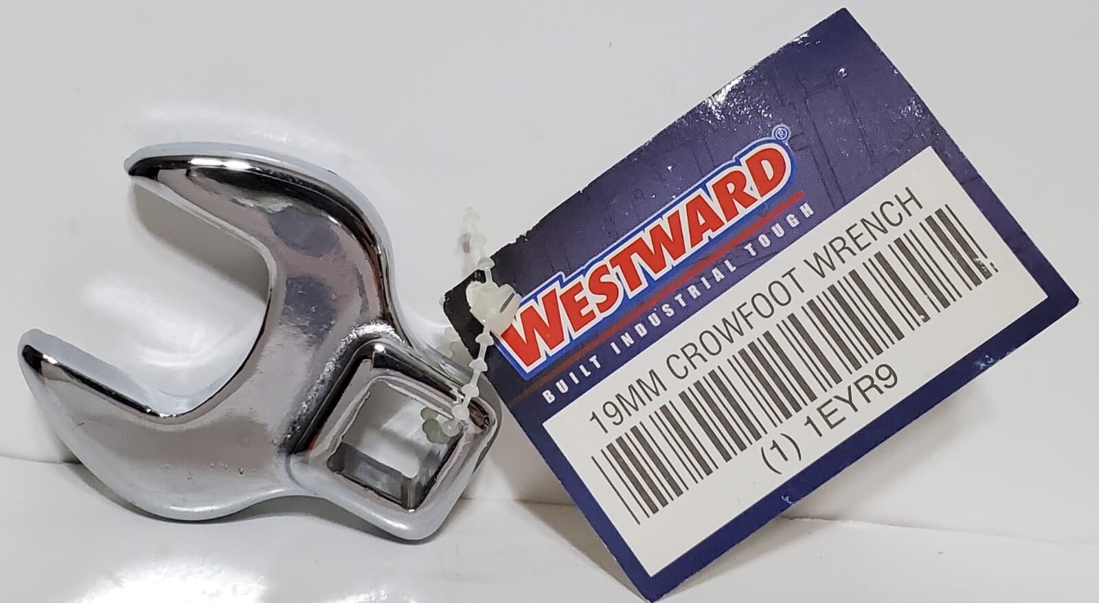 Westward 19MM Crowfoot Wrench~~1EYR9~~3/8 Drive~~Alloy Steel~~Chrome Finish