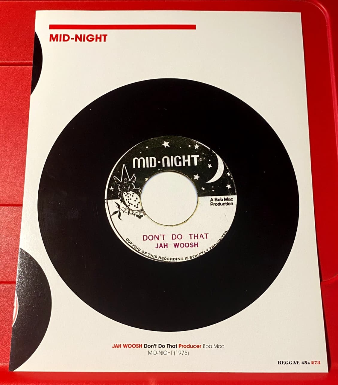 Jah Woosh Don't Do That Reggae Record Art PICTURE / PRINT 10.5" x 8"