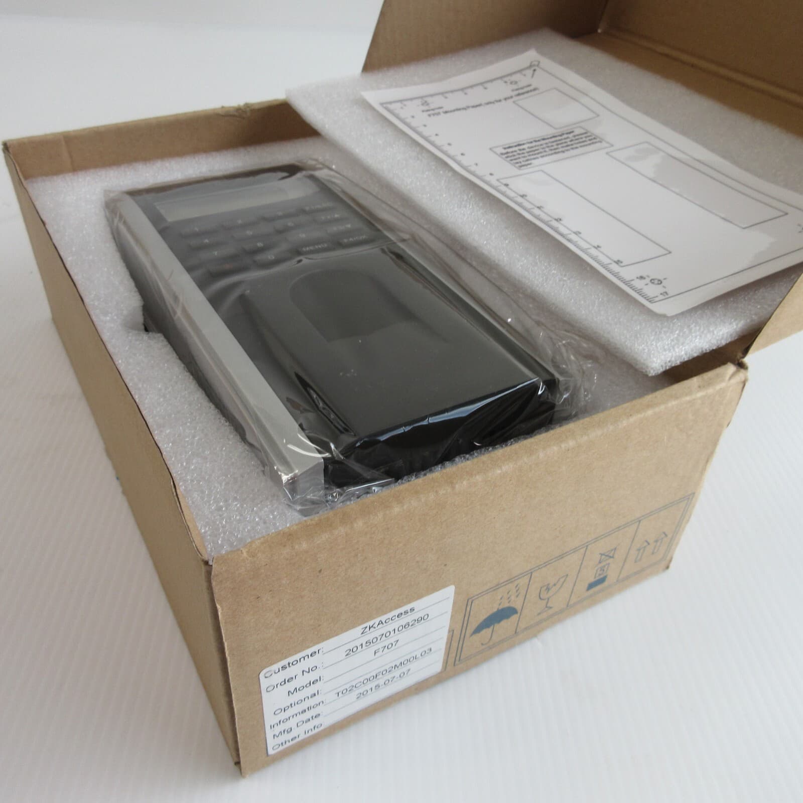 ZKAccess F707 Standalone Biometric Reader Controller, Part# F707 NOS ZK Access