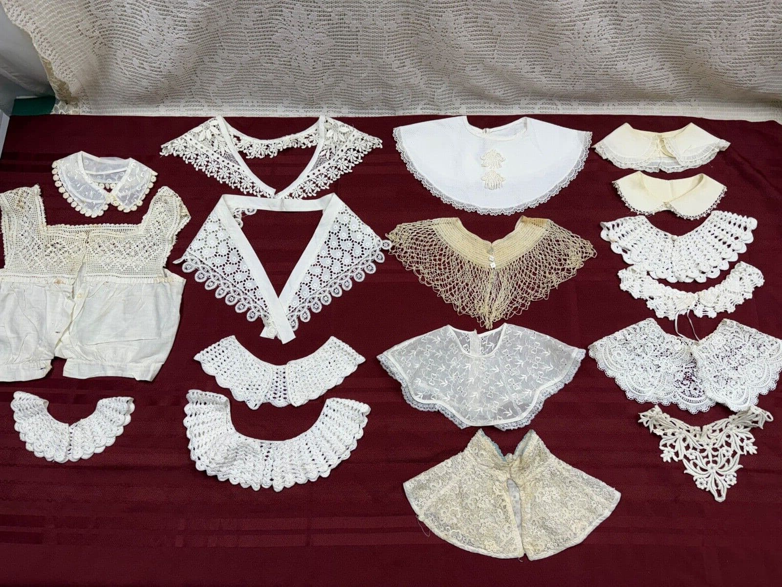 Huge Vtg Lot 49 Collars Crochet Handmade Lace Girls Children White Beige Black