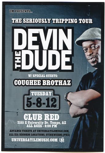 DEVIN THE DUDE promo CARD 2012 gig collectible 4 x 6 inch Dom Kennedy