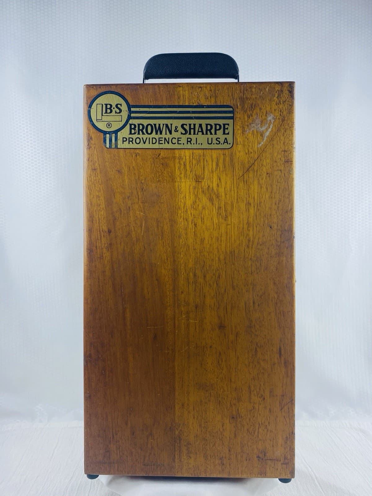 Vtg Brown & Sharpe Precision Center Wooden Box w/Handle EMPTY!