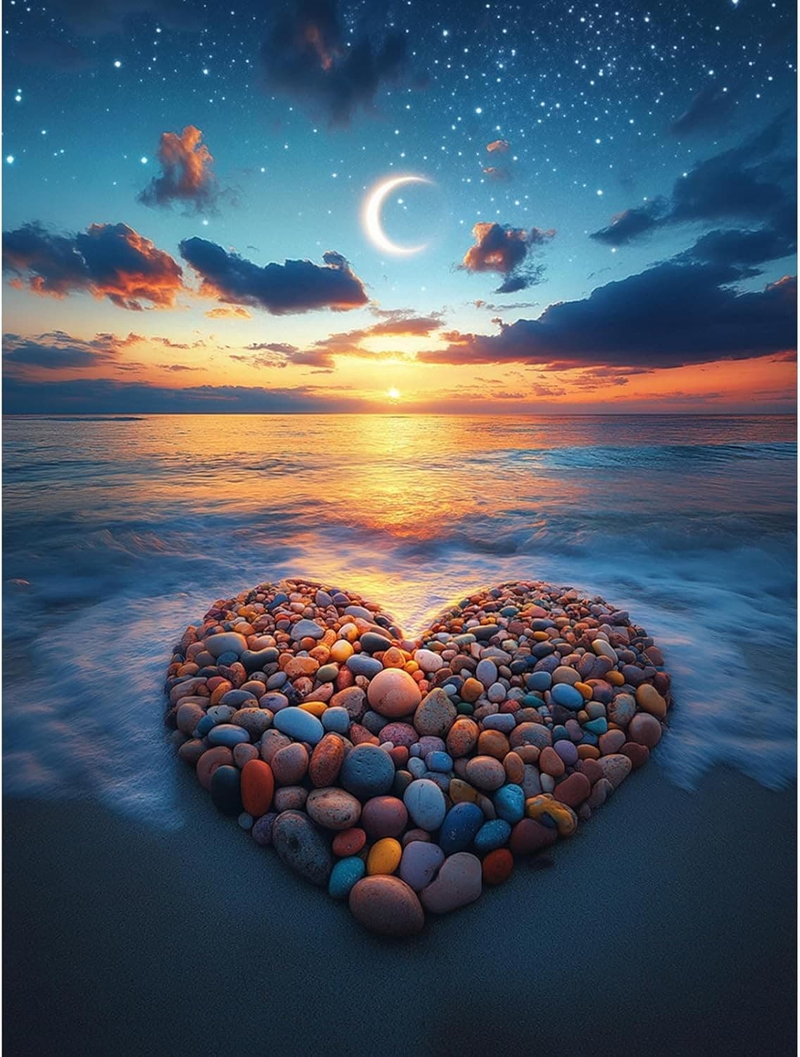 NEWENMO Diamonds Painting Kits for Adults Beginner DIY 30 cm x 40 cm, B-Beach