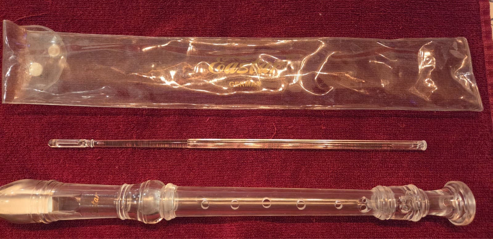 Eastar Clear Plastic Flute for Learning with Cleaning Rod in Case