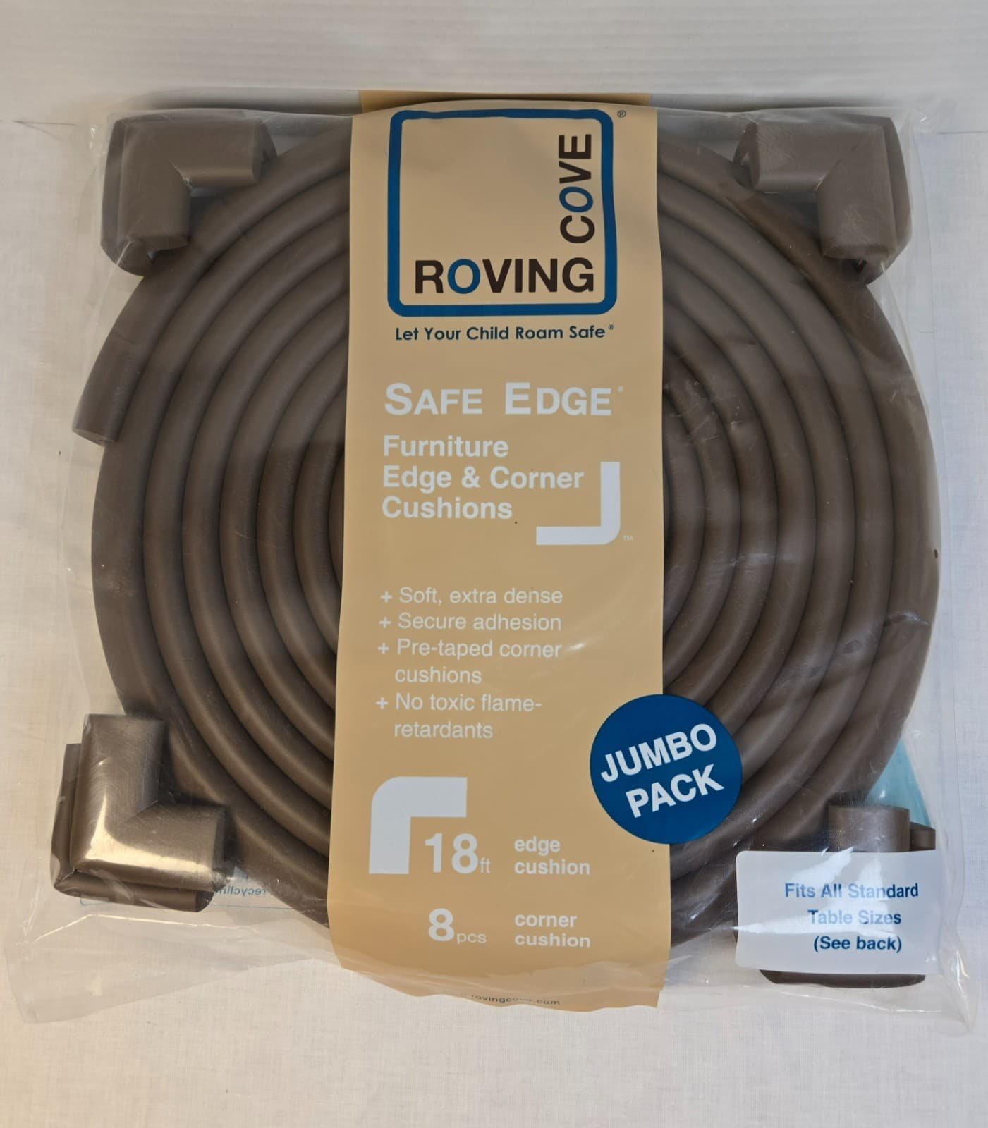 Roving Cove Safe Edge Furniture Edge & Corner Cushions Jumbo Pack Brown