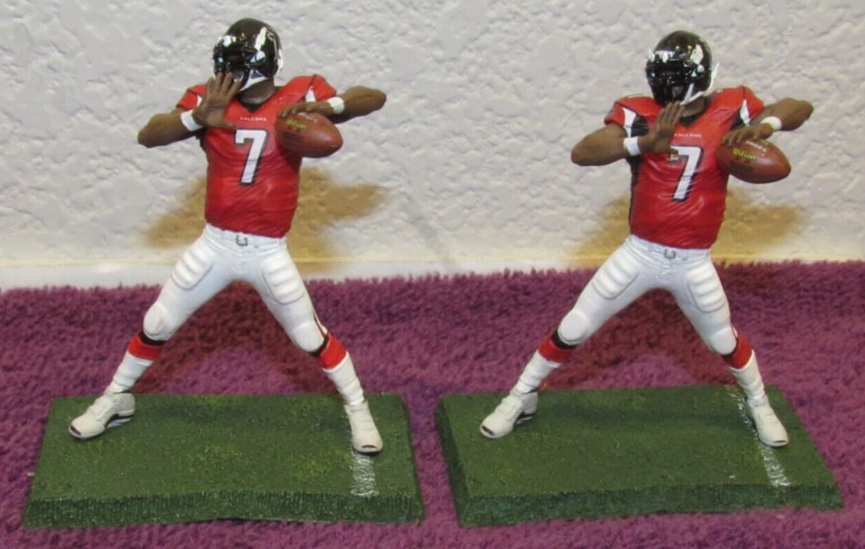 Lot of 2 Michael Vick Atlanta Falcons Football Action Figurines McFarlane Toys