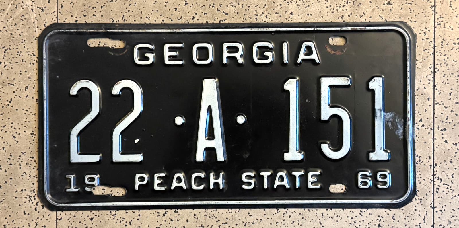 1969 GEORGIA license plate – THOMAS CO – ORIGINAL SHARP vintage antique car tag
