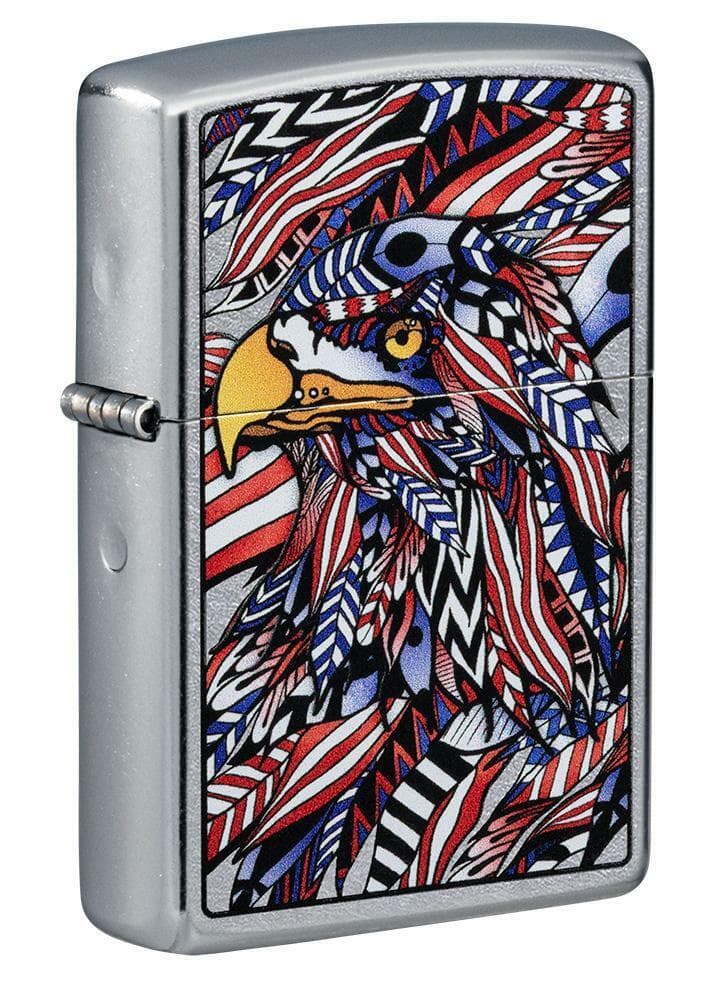 Zippo Windproof American Bald Eagle Lighter, Flag Design, 49251, New In Box