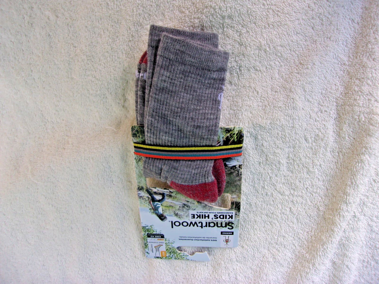 NWT Smartwool Kids' Hike crew socks, M (12-2.5), or L (3-6), wool blend, gray