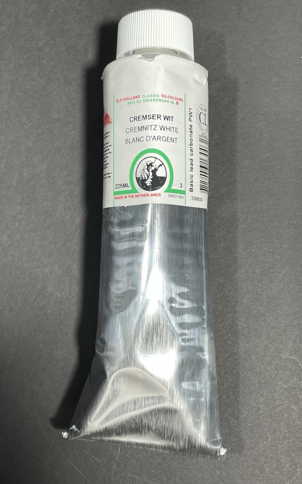 OLD HOLLAND CREMNITZ WHITE PW1 - LEAD WHITE OIL PAINT 225ML TUBE – NEW