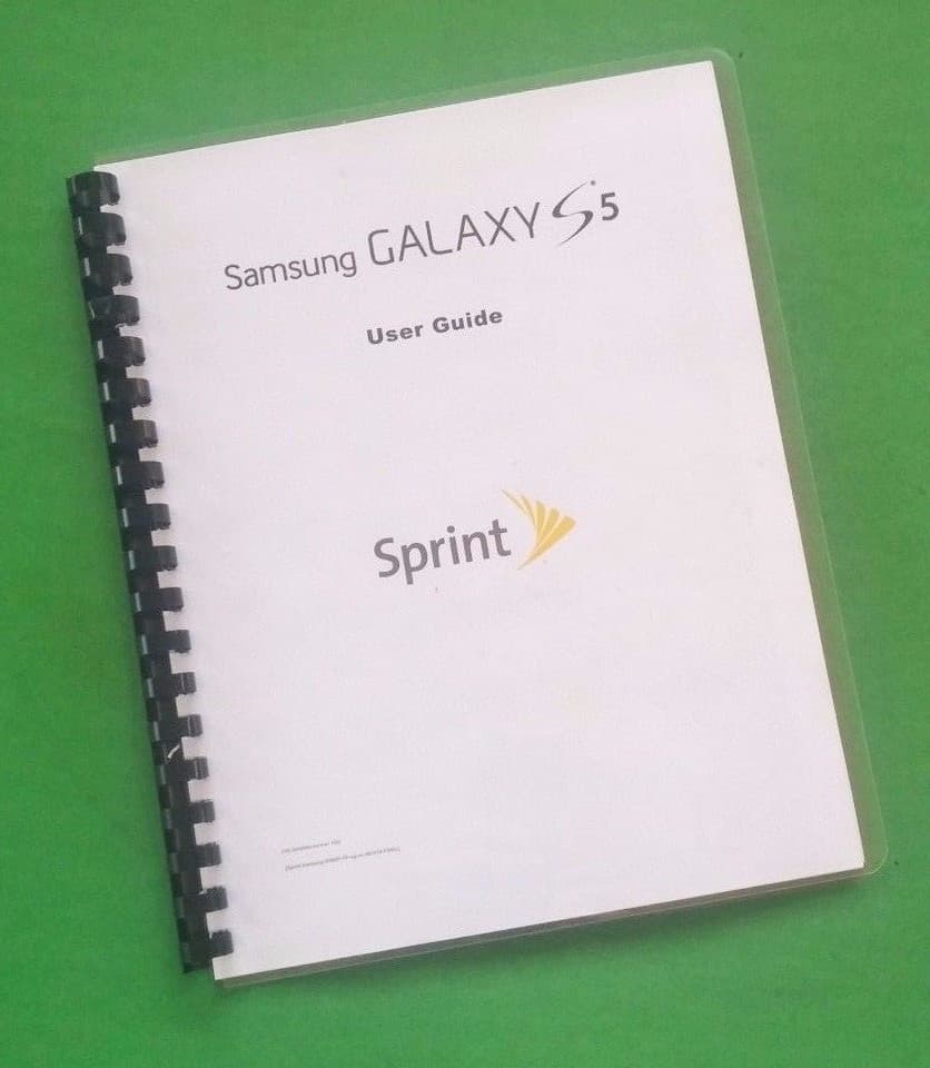 Owners Manual for Samsung Galaxy S5 For Sprint 199 Pages W/Clear Covers