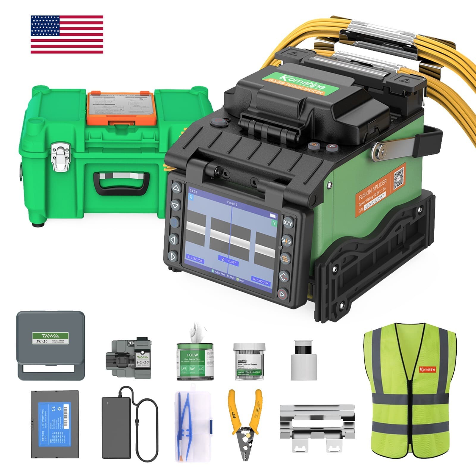 Optical Fiber GX39-H Fusion Splicer Fast Splicing Low Loss Weld Machine Ship USA