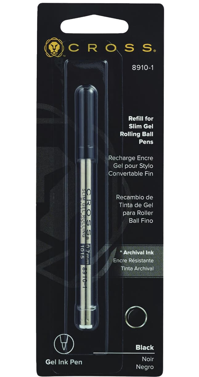 Cross Refill For Slim Rolling Ball Pen Black 8910-1 New In Pack