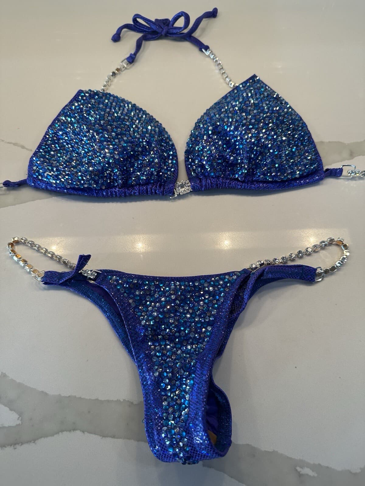 Toxic Angel, Womens NPC Stage Bikini, Holo Indigo.