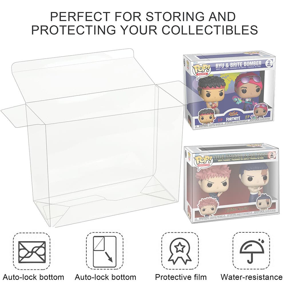 Clear Display Box Protector For Funko Pop 2-Pack Vinyl Figures 0.5mm Collectible