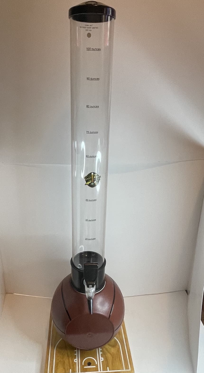Basketball Beer Tower 100 Ounce Tall Tube Beer Tap 2011 Wooden Base
