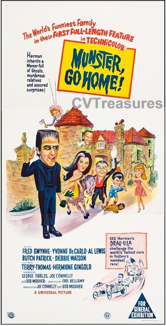 Munster Go Home Original Australian Vintage Movie Poster Three Sheet 1966