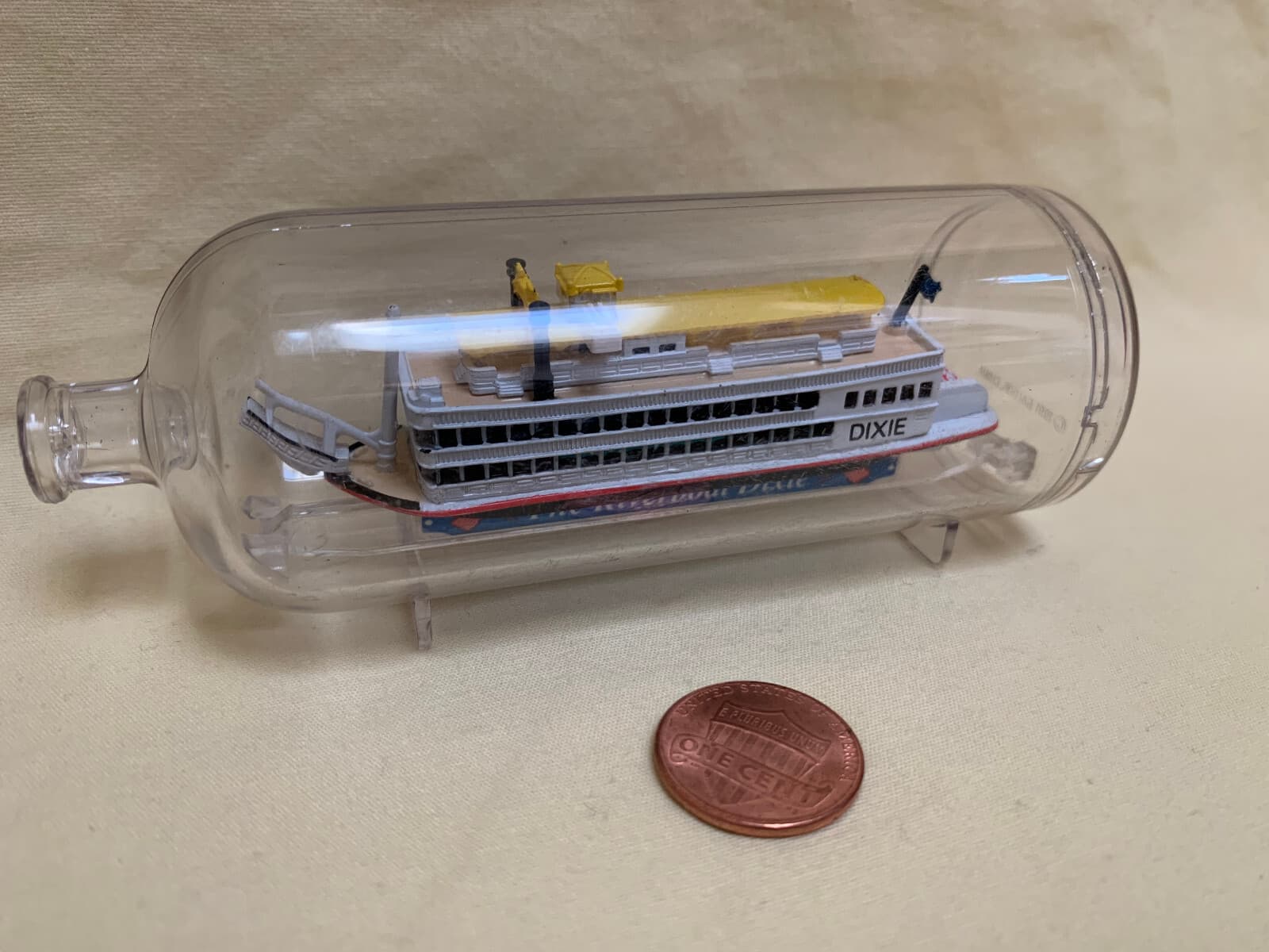 3" STERNWHEELER RIVERBOAT DIXIE PADDLEWHEEL BOAT SHIP IN A BOTTLE MICRO MACHINES