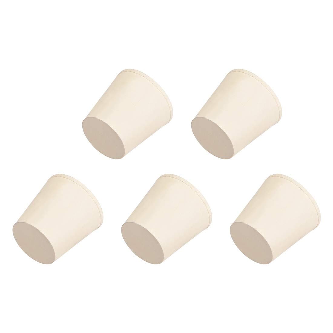 uxcell White Tapered Shaped Solid Rubber Stopper for Lab Tube 22x29x28mm