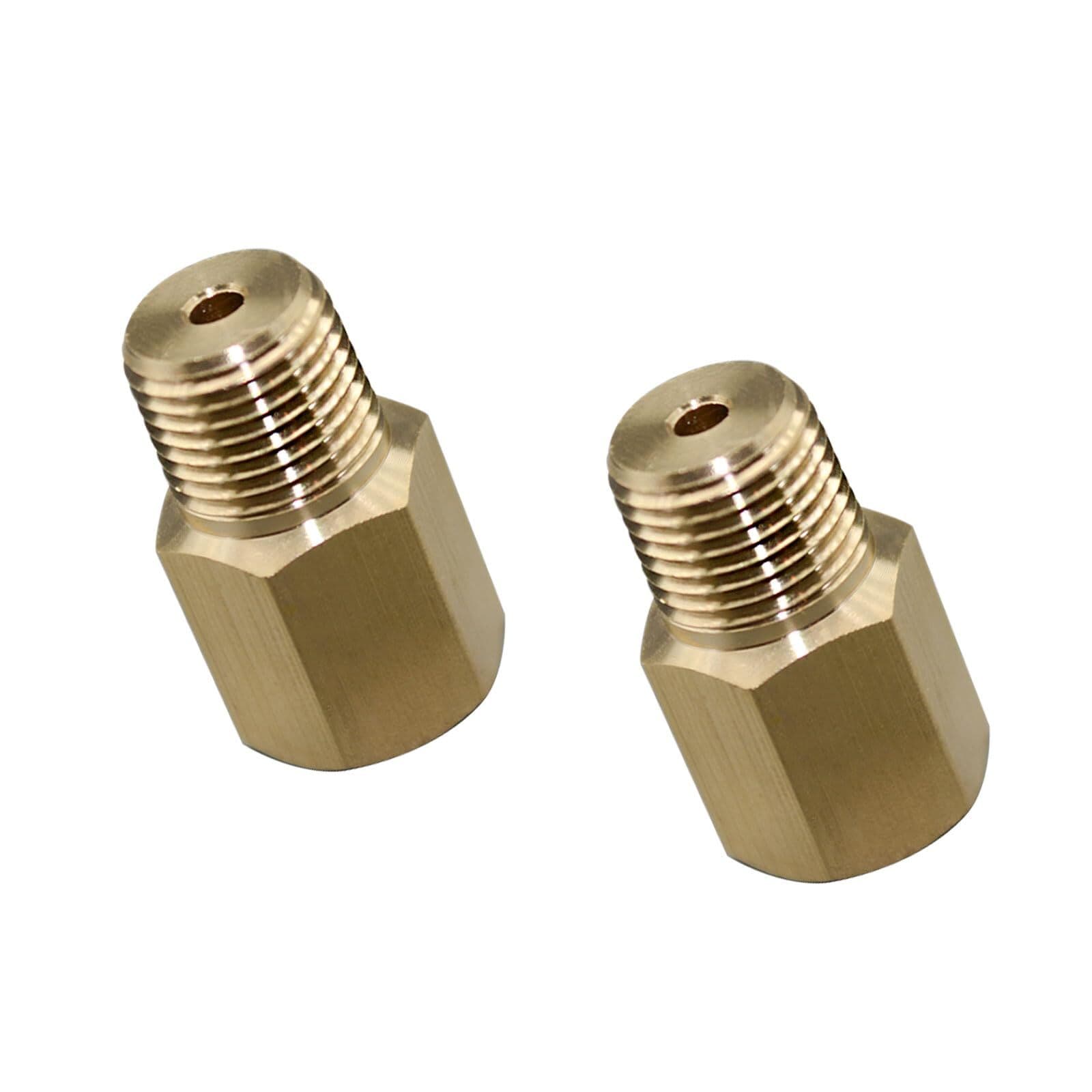 2PCS 1/8 BSPT Male to 1/8-27 NPT Female Thread Adapter for Gauge