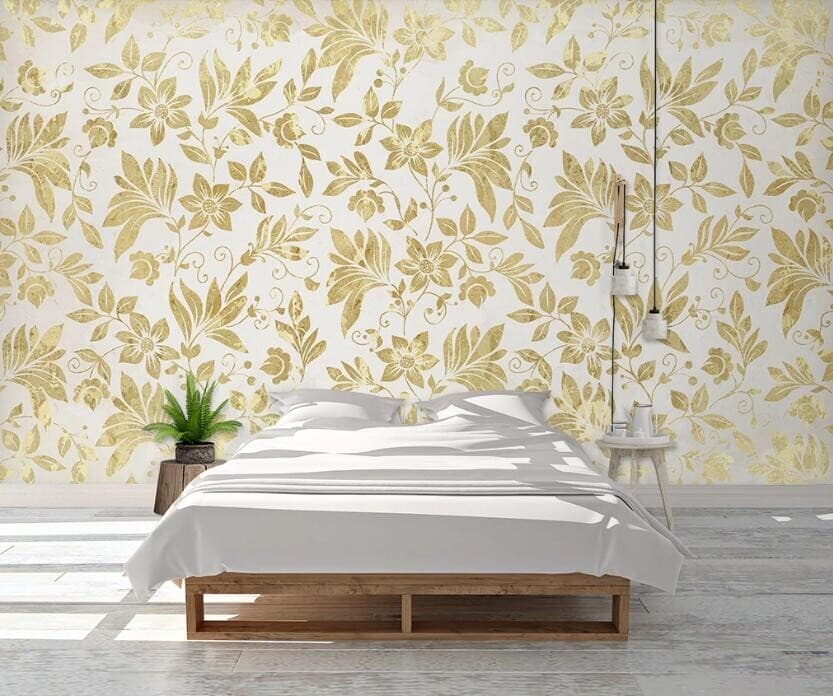 3D Yellow Leaf Petals G12967 Wallpaper Wall Murals Removable Self-adhesive Honey